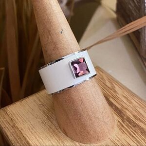 COPY - Stainless Steel Ring with Synthetic Amethyst Size 6 & 8